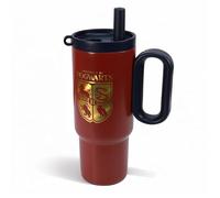 Blue Sky Studios Harry Potter Straw Cup with Fruit Infuser - 700ml Official Property of Hogwarts Tumbler - Water Bottle with Lid & Handle - Gryffindor Colours & Gold Foil