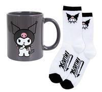 Blue Sky Studios Hello Kitty Cute Mug & Sock Set, 350 ml Ceramic Mug, Size 4-7 Kawaii Socks, Hello Kitty Collectible Gifts - Kuromi