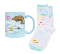 Blue Sky Studios Hello Kitty Cute Mug & Sock Set, 350 ml Ceramic Mug, Size 4-7 Kawaii Socks, Hello Kitty Collectible Gifts - Cinnamoroll