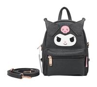 Blue Sky Studios Hello Kitty Mini Backpack, Small Kawaii Travel Bag with Adjustable Straps, Cute Gifts Merchandise and Accessories - Kuromi