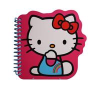 Blue Sky Studios Hello Kitty Shaped Spiral Notebook, Pink and Blue Design with Rainbow Detail