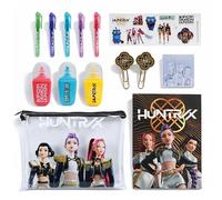 Blue Sky Studios Kpop Demon Hunters Golden Stationery Set, Pouch, 13 Piece | Officially Licensed Merchandise, Black and Gold Design, Gel Pens, Notebook, Pouch, by Blue Sky Studios