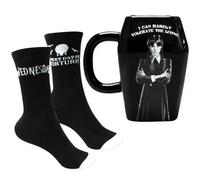 Blue Sky Studios Wednesday Coffin Coffee Mug & Sock Set, Sock Pair Size 4-7, Officially Licensed Wednesday Gift Pack & Merchandise