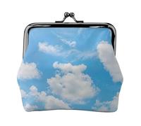 Blue Sky White Cloud Printing Lightweight Minimalist Wallet, Compact Coin Pouch for Gym Visits and Errands