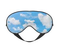 Blue Sky White Cloud Soft Sleep Mask Adjustable Strap Light Blocking Reversible Comfortable Night Mask