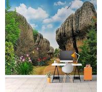 Blue Sky White Clouds Flying Birds Plants Flowers Butterflies 3D Wallpaper Luxury Home Dining Decor Paste Sofa Living Room The Wall for Bedroom Mural-250cm×170cm