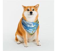Blue Sky, White Clouds, Sunflowers Pet Scarf Stylish Triangle Bid Scarf Bandana Pet Accessory,Washable Pet Kerchief for Girl Boy Dogs or Cats Large