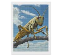 Blue Skys Grasshopper Insect Diamond Painting Kit for Adults Full Drill Square Diamond Wall Art Pictures Decor 12"x16"