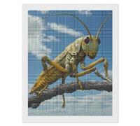 Blue Skys Grasshopper Insect Diamond Painting Kit for Adults Full Drill Square Diamond Wall Art Pictures Decor 16"x20"