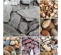 (Blue Slate, 20kg x 3) Decorative Stone Coloured Pebbles Cobbles Slate Gravel Chippings Aggregates | 1kg, 5kg, 10kg, 20kg Bags