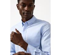 Blue Slim Fit Long Sleeve Oxford Shirt XXXXL
