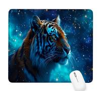 Blue Small Mouse Mat 12.60×10.24×0.12 Inch,2026 New Year Gaming Mousepad Tiger Mini Desk Pad with Non-Slip Base and Stitched Edge,for Wireless Mouse,Laptop,Office Home,Washable,Roll-up,Gift Men D-590