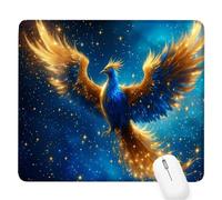 Blue Small Mouse Mat 13.39×11.02×0.12 in,2026 New Year Gaming Mousepad Phoenix Mini Desk Pad with Non-Slip Base and Stitched Edge,for Wireless Mouse,Laptop,Office Home,Washable,Roll-up,Gift Men D-390
