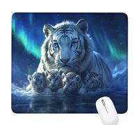 Blue Small Mouse Mat 13.39×11.02×0.12 in,2026 New Year Gaming Mousepad Tiger Mini Desk Pad with Non-Slip Base and Stitched Edge,for Wireless Mouse,Laptop,Office Home,Washable,Roll-up,Gift Men D-208
