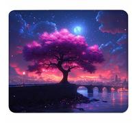 Blue Small Mouse Mat 220x180x3mm, Gaming Mouse Pad with Non-Slip Rubber Base, Desk Mat with Stitched Edge, Waterproof Wear-Resistant, Mousepad for Gaming Accessories and Desk Accessories, Moon 1-4711