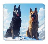 Blue Small Mouse Mat 230x180x3mm, Gaming Mouse Pad with Non-Slip Rubber Base, Desk Mat with Stitched Edge, Waterproof Wear-Resistant, Mousepad for Gaming Accessories and Desk Accessories, Dog 3-1918