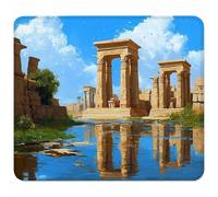 Blue Small Mouse Mat 240x200x3mm, Gaming Mouse Pad with Non-Slip Rubber Base, Desk Mat with Stitched Edge, Waterproof Wear-Resistant, Mousepad for Gaming Accessories, Gifts for Men, Landscape 1-1692