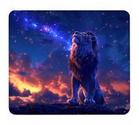Blue Small Mouse Mat 270x220mm Gaming Mouse Pad Lion, Non-Slip Rubber Base, Waterproof Surface, Stitched Edges Mousemat, Compatible with Laser and Optical Mice Wear-Resistant, Gifts for Men 7-4906