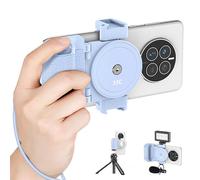 Blue Smartphone Hand Grip Holder Stabilizer for Selfie Vlog Video Recording Compatible with iPhone 14 13 12 11 XS X XR 8+ 8 7+ 7 6S+ 6S Galaxy Mate MI PIXEL Mobile
