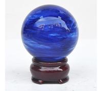 Blue Smelting Crystal Ball Quartz Sphere, Stone Sculpture Figurine,Feng Shui for Home Decoration Photography,9cm/3.54in