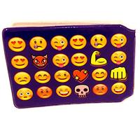 Blue Smiley Faces Credit Card Bus Pass Wallet Slimline Travel Rail Ticket Holder Cover for Oyster Business Zip ID Card - Bifold - Party Bag Gift School Leaver Uni (1x Wallet)