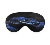 Blue Snake Eye Mask Soft Sleep Mask for Side Sleeper Light Blocking Night Eye Cover with Adjustable Strap Sleep Shade Cover Night Blindfold Eyeshade Sleeping Masks for Travel