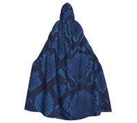 Blue Snake Skin Adult Witch Hooded Cape, Halloween Costume Hooded Cloak