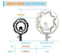 Blue Snowball Pop Filter with Shock Mount Matching Mic Boom Arm Stand,