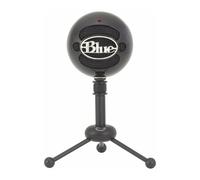 Blue Snowball USB Microphone for Recording, Streaming, Podcasting, Gaming on PC and Mac, Condenser Mic with Cardioid and Omnidirectional Pickup Patterns, and Stylish Retro Design - Black