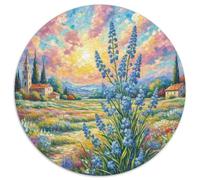 Blue Snowflake 1000 Pieces Scenery Round Jigsaw Puzzles Challenging & Brainteasing Beautiful Decoration for Adults And Kids 1000pcs (67.5x67.5cm)