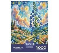 Blue Snowflake Crystal 1000 Piece Plant Jigsaw Puzzle Adults Fun Education Game Toy Intellectual Game Home Decoration Stress Relief Relaxation And Intelligence 38x26cm/1000pcs