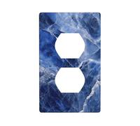 Blue Sodalite Marble Outlet Cover Light Switch Cover Decorative 1 Gang Wall Plate for Kitchen Room Bathroom Size 7x11.4cm