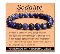 Blue Sodalite - Stone of Wisdom - Stretch Elastic Bracelet Natural Stone Crystal Healing Power Energy Gifts for Unisex Adult 8mm