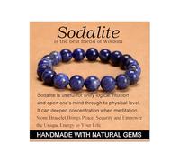 Blue Sodalite - Stone of Wisdom - Stretch Elastic Bracelet Natural Stone Crystal Healing Power Energy Gifts for Unisex Adult 10mm