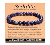 Blue Sodalite - Stone of Wisdom - Stretch Elastic Bracelet Natural Stone Crystal Healing Power Energy Gifts for Unisex Adult 6mm