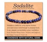 Blue Sodalite - Stone of Wisdom - Stretch Elastic Bracelet Natural Stone Crystal Healing Power Energy Gifts for Unisex Adult 4mm