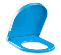Blue,Soft Close Toilet Seat Elongated, Quiet and Slow Close Lid and Seat, D Shaped Toilet Seats with Quick Release Hinge, 360° Adjustable Hinge, Easy to Install and Clean, PP, 36x46cm
