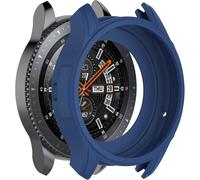 (Blue) Soft Silicone Protector Case Cover Shell Protective Frame Skin for Samsung Galaxy Gear S3 Frontier & SM-R800 46mm Smart Watch