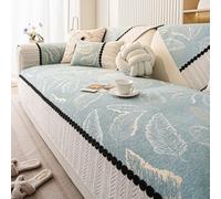 Blue Soft Thick Sofa Cover with NonSlip Base Pet ScratchResistant Furniture Protector for 14 Seater Plush Velvet Fabric (120x160cm)