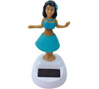 Blue Solar Powered Dancing Hula Girl Dashboard Decorations Swinging Bobbleheads Toy Collection Figurines for Auto Interior Home Decor Solar Power Kits Car Decoration