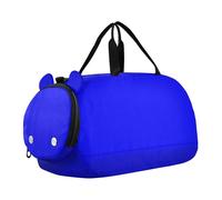 Blue Solid Color Pure Plain Small Gym Bag with Shoes Compartment Large Capacity Carry On Overnight Bag for Travel, Sports, Duffel, Weekender