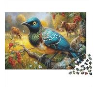 Blue Songbird 1000 Piece Jigsaw Puzzle Pastoral Landscape Concentration Training Leisure Time for Dad 38x26cm/1000pcs