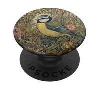 Blue Songbird Botanical Arts and Crafts Style PopSockets Adhesive PopGrip