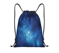 Blue Space Nebula Galaxy String Bags Gym Bag Unisex Waterproof Drawstring Bag For Shopping Storage Swim 36X42Cm