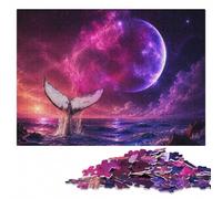 Blue Space Whale Wooden Picture Puzzle for Adults, 300 Pieces | Visual matching and sorting: a practical indoor pastime on quiet evenings.