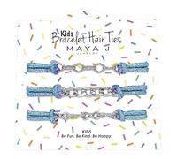 Blue Sparkle Elastic Kids Bracelet Hair Tie in White