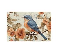 Blue Sparrows Are On The Branch 1000 Piece Jigsaw Puzzles For Adults Wooden Puzzles For Adults Gifts Home Decor