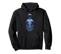 Blue Spartan Helmet Symbol | Greek Gladiator Stoic Workout Pullover Hoodie