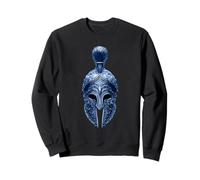 Blue Spartan Helmet Symbol | Greek Gladiator Stoic Workout Sweatshirt