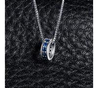 Blue Spinel 925 Sterling Silver Pendant Necklace for Women Gemstone No Chain